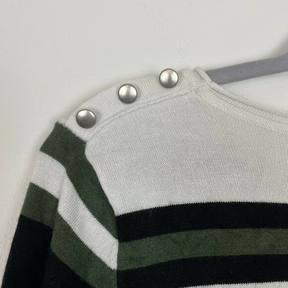 3/$15 Its Our Time White Black Green Long Sleeve Top but - Picture 7 of 7